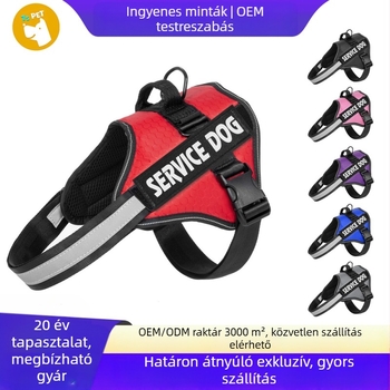 Hám kutyapóráz mellény stílusú közepes és nagy kutyáknak, border collie-knak, golden retrievereknek, francia bulldogoknak, húzásgátló, fényvisszaverő éjszakai sétákhoz