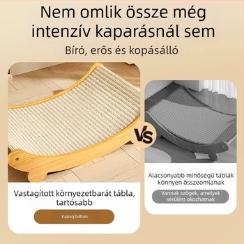 Szizál macskakaparódeszka, kopásálló nagy macskakaromdeszka, macskafészek, integrált macskavédő, karcálló kanapépárna