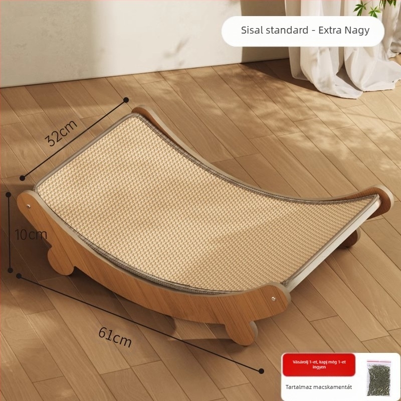 Szizál macskakaparódeszka, kopásálló nagy macskakaromdeszka, macskafészek, integrált macskavédő, karcálló kanapépárna