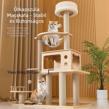 Macskamászó keret, Macskafa, Nagy macskafészek polc, Kis lakás, Nem foglal sok helyet, Macskajáték, Dupla légterű kapszula macskavilla