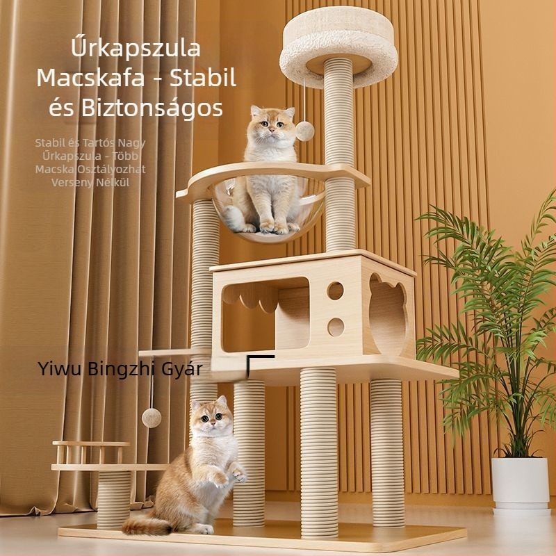 Macskamászó keret, Macskafa, Nagy macskafészek polc, Kis lakás, Nem foglal sok helyet, Macskajáték, Dupla légterű kapszula macskavilla