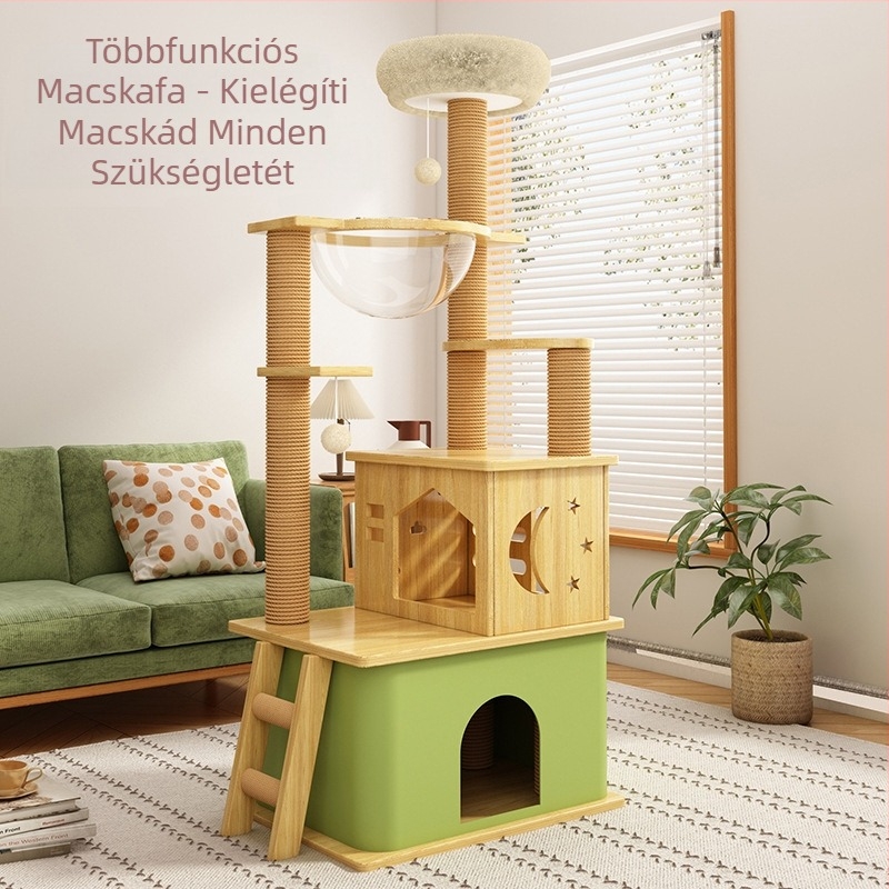 Macskamászó keret, Macskafa, Nagy macskafészek polc, Kis lakás, Nem foglal sok helyet, Macskajáték, Dupla légterű kapszula macskavilla