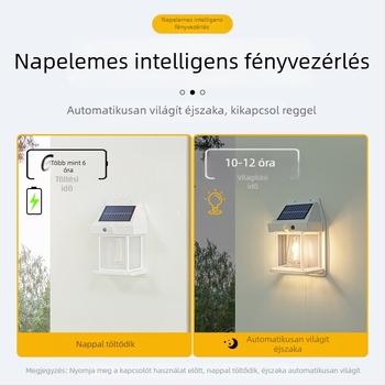 Napelemes kültéri fali lámpa emberi test indukciós hárommódusú volfrámhuzalos fali lámpa kerti villa vízálló éjszakai világítás
