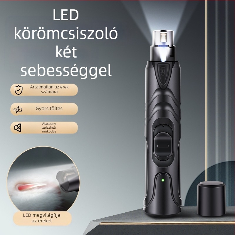 Kutya körömcsiszoló elektromos kisállat körömcsiszoló töltés macska körömvágó macskáknak Teddy arany szőrű körömcsiszoló némítás