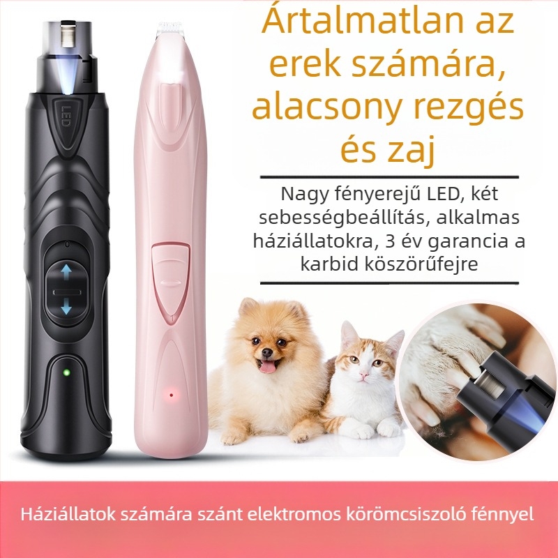 Kutya körömcsiszoló elektromos kisállat körömcsiszoló töltés macska körömvágó macskáknak Teddy arany szőrű körömcsiszoló némítás