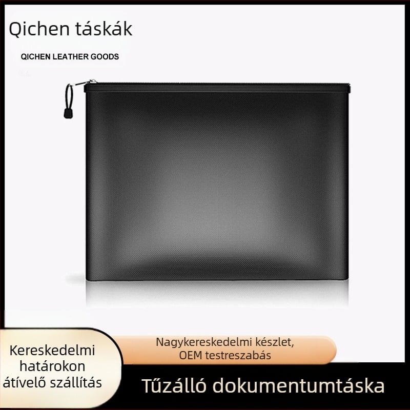 Tűzálló és vízálló védő pénzeszsák irodába és otthonra, értékes fém nyugták biztonsági tárolására, szerződéses információk dokumentumtáskája