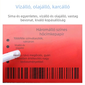 Háromvédelmi funkciójú színes termopapír önragasztó címkékhez