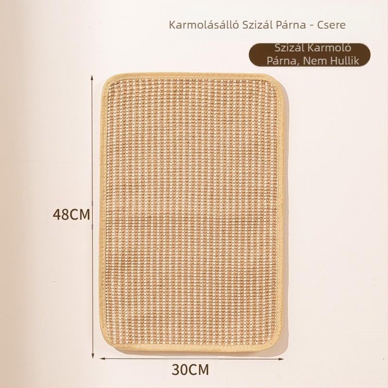 Szizál macskakaparó deszka, tömörfa, kopásálló és nem vedlő függőleges macskakaparó pad, macskakarom deszka, macskakaparó oszlop, szizál kötél macskajáték