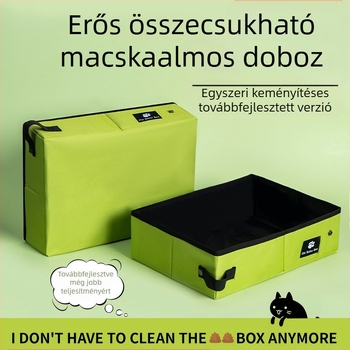 Hordozható macskaalom doboz, összecsukható, eldobható alom doboz, macska WC, utazótáska, alomdoboz, macska kellékek