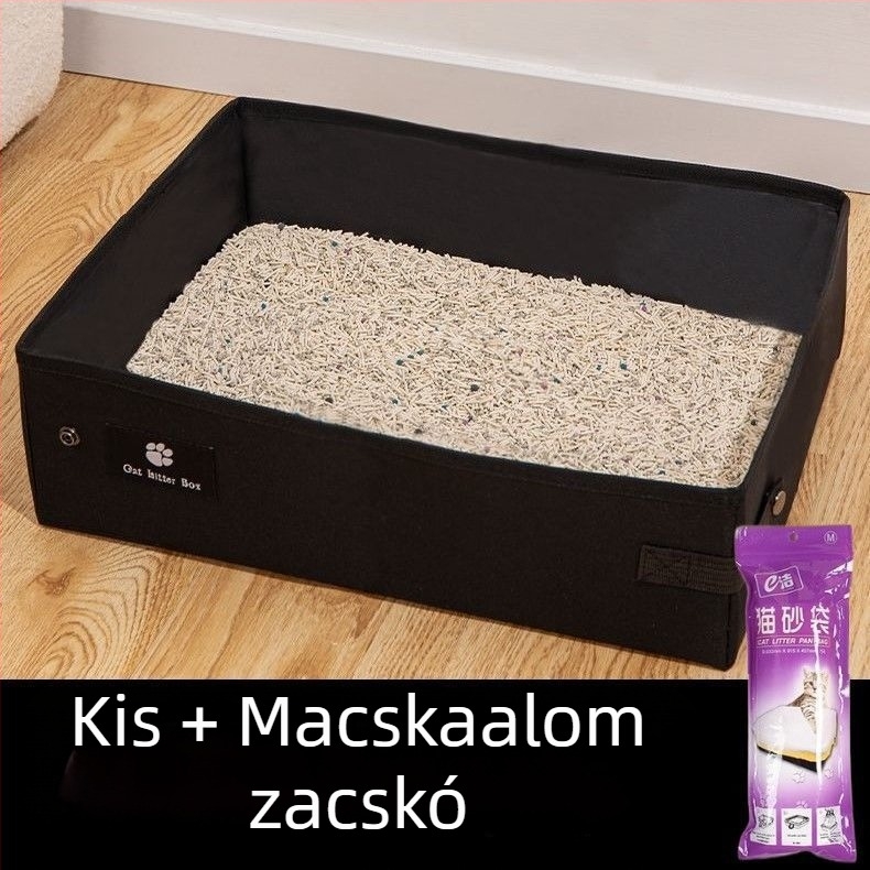 Hordozható macskaalom doboz, összecsukható, eldobható alom doboz, macska WC, utazótáska, alomdoboz, macska kellékek
