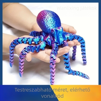 3D nyomtatású polip mozgatható ízületű játék polip dekorációs készlet nagy tintahal akvárium dekorációs modell polip