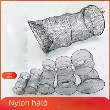 Összecsukható rugós ketrec halketrec halászháló rákketrec kézzel csepp háló automatikus visszapattanó összecsukható kerek rákháló