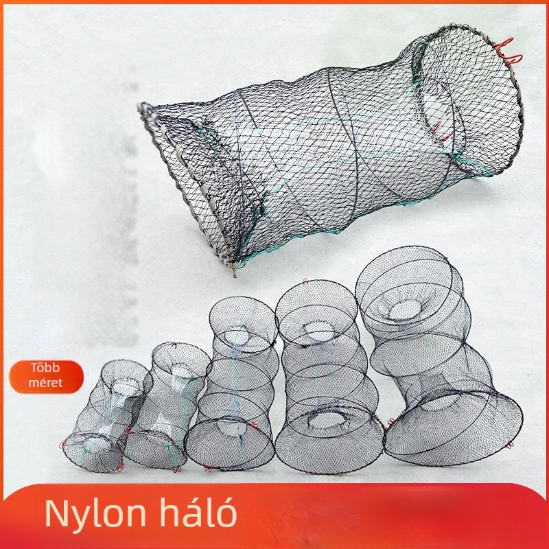 Összecsukható rugós ketrec halketrec halászháló rákketrec kézzel csepp háló automatikus visszapattanó összecsukható kerek rákháló