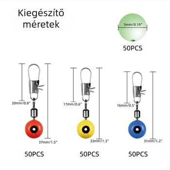 200 darabos háromszínű tengeri horgászbab gyöngykocka készlet, űrbab úszóülés készlet, 8 alakú gyűrű, tengerirúd bab összekötővel