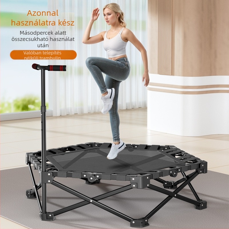 Egy kattintással összecsukható trambulin otthoni használatra, Gyermek trambulin, Baba ugrálóágy, Otthoni fitneszfelszerelés, Összecsukható trambulin