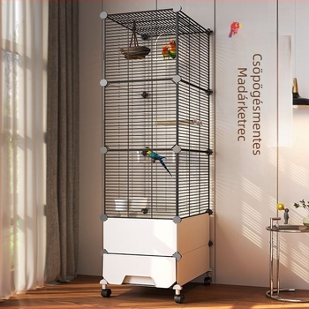 Nagy, cseppálló madárkalitka papagájoknak, kakaduknak, seregélyeknek, nagy seregélyeknek, hullámos papagájoknak és kanáriknak, luxus kerti villa