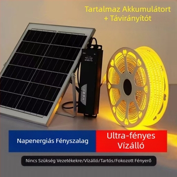 Új napelemes lámpa kültéri, vízálló, szuperfényes udvari erkéllyel, kerti hangulatvilágítással, villa eresz LED-es fénysávval