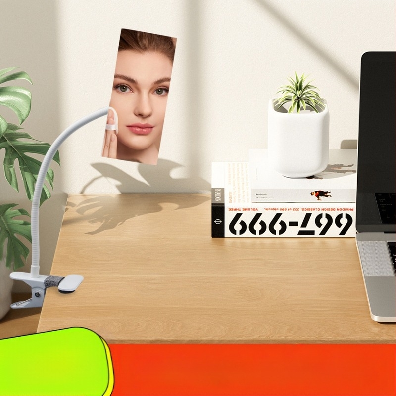 Fehér négyzet alakú kerek asztali visszapillantó tükör, számítógépes visszapillantó tükör, visszapillantó tükör megfigyelése személyes biztonság érdekében