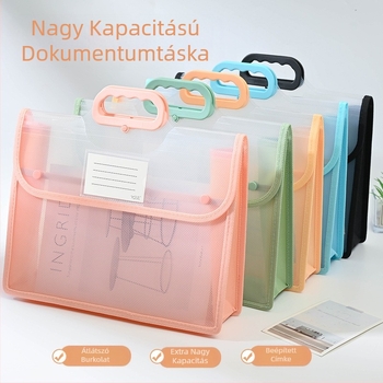Átlátszó dokumentumtáska, vízálló PP patent tárolótáska, diákdolgozat papírtáska, nagy kapacitású A4-es információs táska, válltáska, oktatótáska