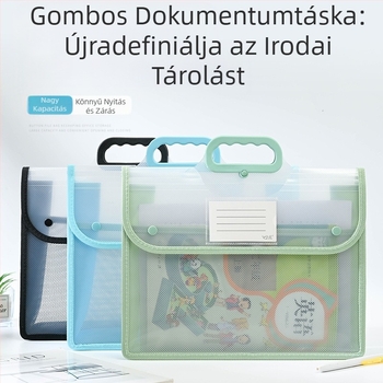 Átlátszó dokumentumtáska, vízálló PP patent tárolótáska, diákdolgozat papírtáska, nagy kapacitású A4-es információs táska, válltáska, oktatótáska