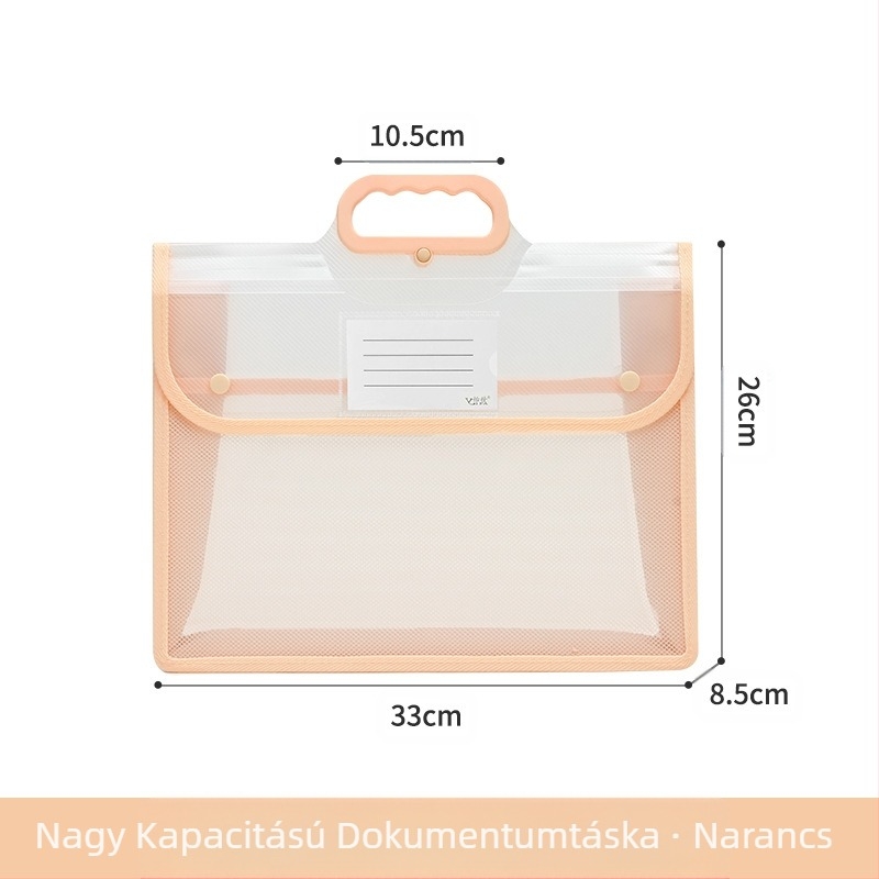 Átlátszó dokumentumtáska, vízálló PP patent tárolótáska, diákdolgozat papírtáska, nagy kapacitású A4-es információs táska, válltáska, oktatótáska