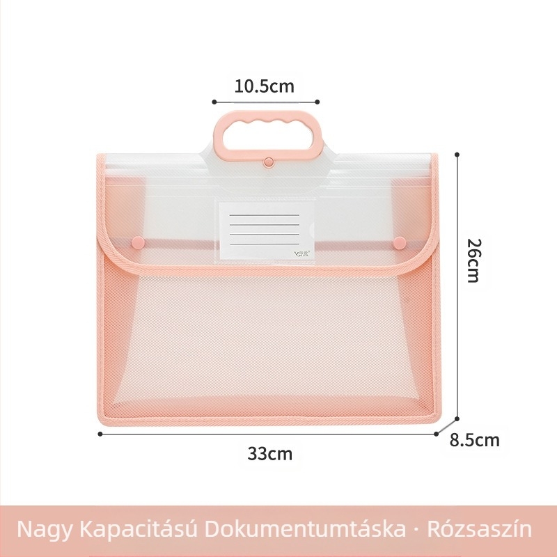 Átlátszó dokumentumtáska, vízálló PP patent tárolótáska, diákdolgozat papírtáska, nagy kapacitású A4-es információs táska, válltáska, oktatótáska