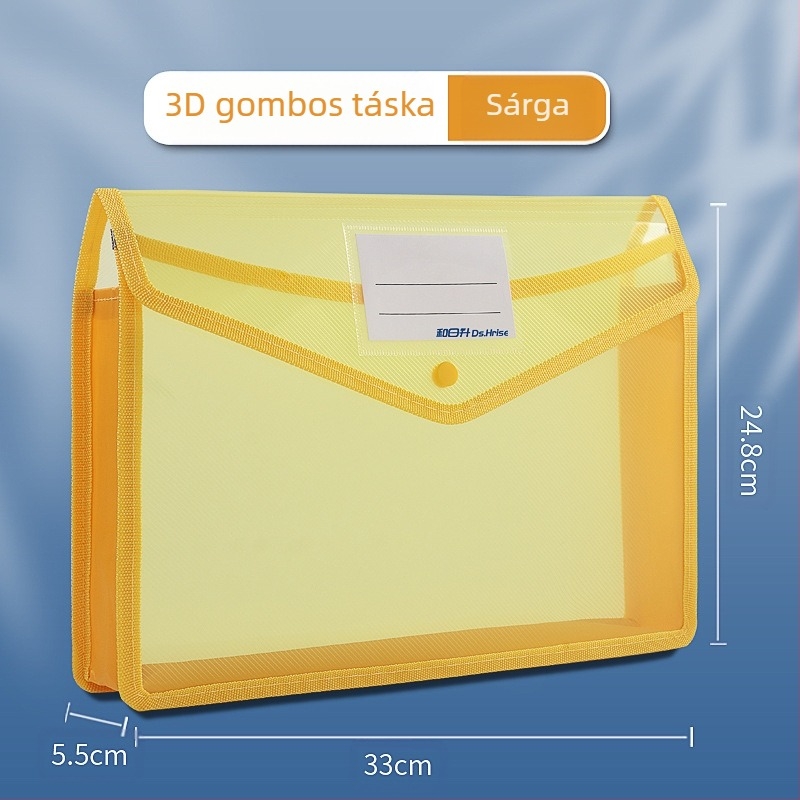 A4-es hordozható dokumentumtáska, információs táska, háromdimenziós, nagy kapacitású diákvizsga-dolgozat, tankönyv adattároló táska, vízálló, hordozható