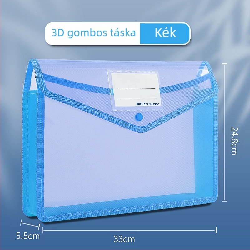 A4-es hordozható dokumentumtáska, információs táska, háromdimenziós, nagy kapacitású diákvizsga-dolgozat, tankönyv adattároló táska, vízálló, hordozható