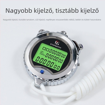Fém elektronikus stopperóra időzítő profi bírói verseny atlétika futás edzés diák fitneszverseny