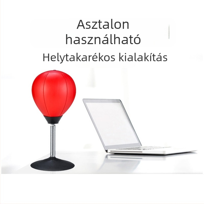 Asztali stresszoldó labda szívókoronggal - reakciós bokszlabda gyerekeknek