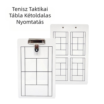 Tenisz taktikai tábla, hordozható, univerzális klipszes társasjáték edzői útmutató, gyakorlat, kétoldalas, írható, törölhető tábla