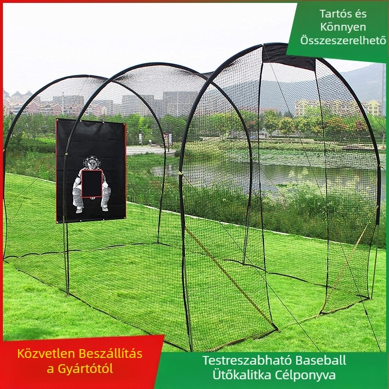 Baseball ütőháló céltábla szövet 6 * 4 lábas edző ütőcél szövet 8 nyolckarmos csattal + rugalmas kötél