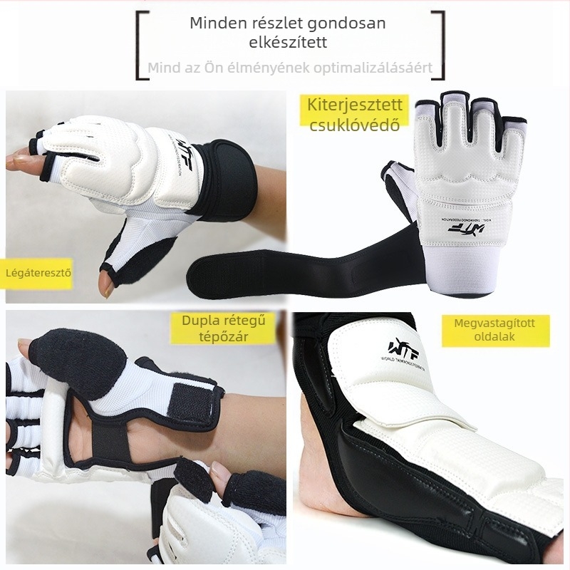 Taekwondo kesztyű Lábvédő Felnőtt Gyermek Lábfejvédő Kézvédő Gyakorlati edzőkészlet Verseny Harcoló Védőkesztyűk