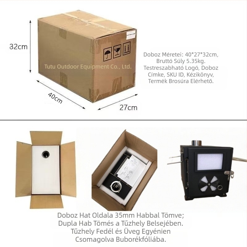 Határokon átnyúló kültéri kemping fatüzelésű kályha sátorkályha fűtőkályha könnyen összecsukható hordozható multifunkcionális tűzifa kályhával