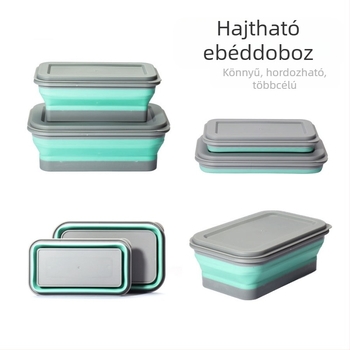Többfunkciós, hordozható, összecsukható, kétrészes tál, kültéri, utazási, piknik, otthoni, irodai, tárolótál, gyermektál, ebéddoboz