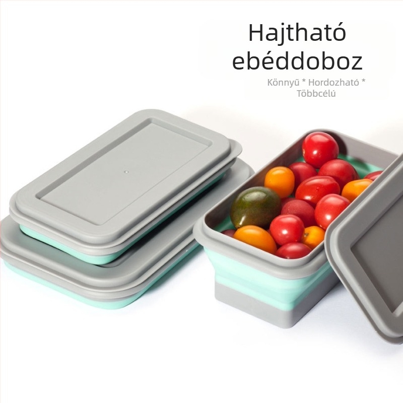 Többfunkciós, hordozható, összecsukható, kétrészes tál, kültéri, utazási, piknik, otthoni, irodai, tárolótál, gyermektál, ebéddoboz