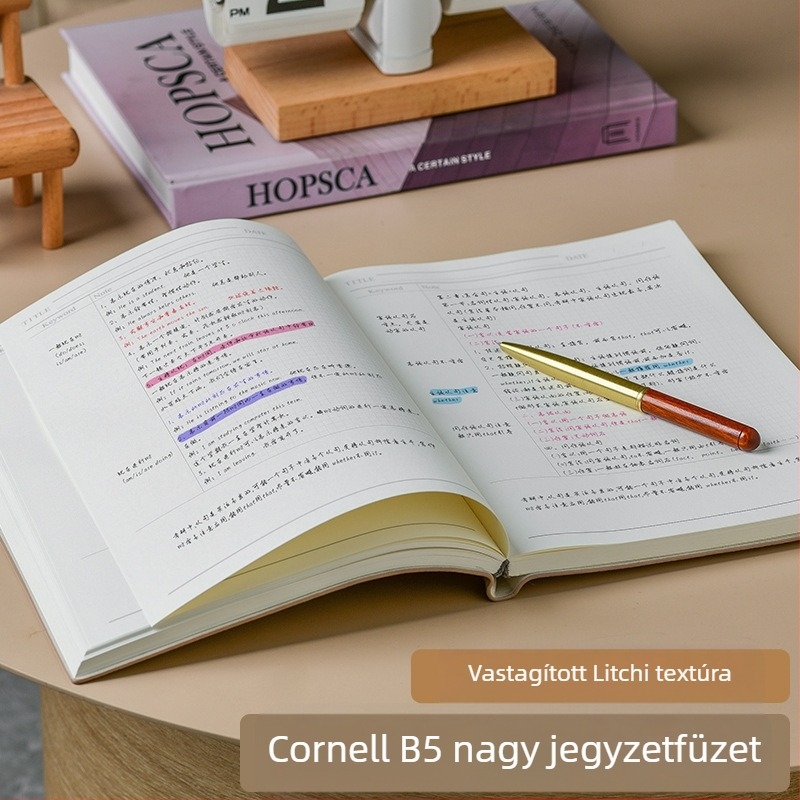B5 Cornell vastagított nagy hatékonyságú 5r memória jegyzetfüzet nyomtatható logó rács vízszintes vonal jegyzettömb ismertető