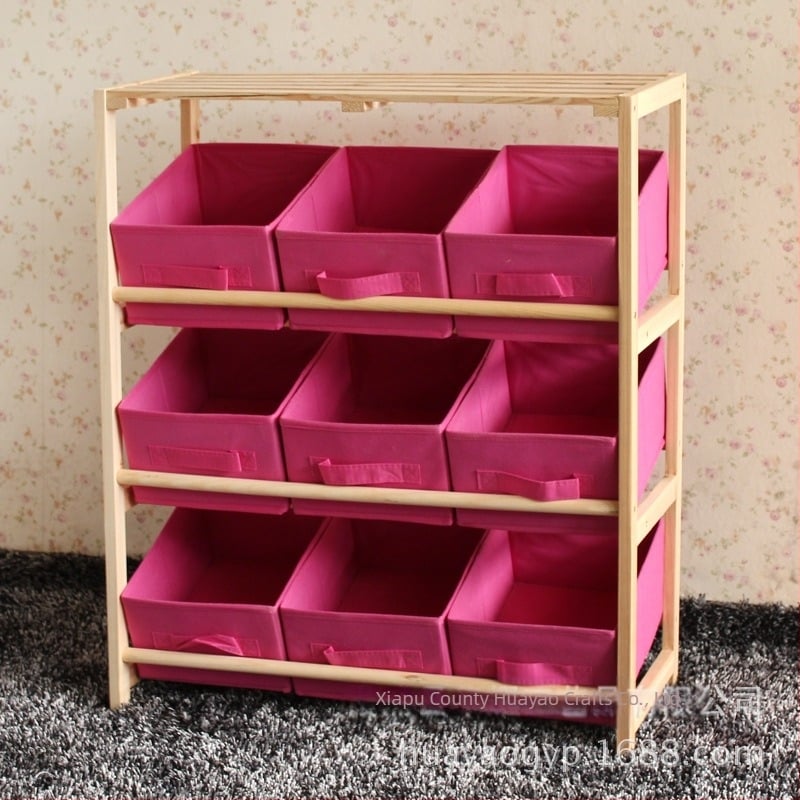 Kiárusítási akciós, közvetlenül a gyárból, háromrétegű, kilenc fiókos óvodai játéktároló állvány szekrény