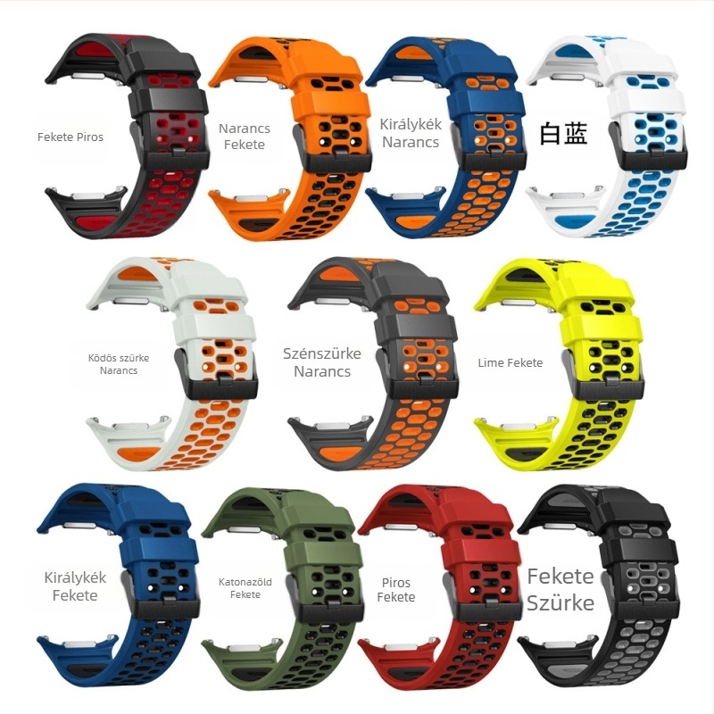 Samsung Watch7 Ultra Sport szíj, ultra lélegző, kétszínű szilikon szíj, 47 mm