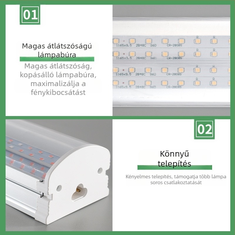 Növénylámpa T20 teljes spektrumú növekedési lámpa pozsgás lámpa zöld növény kiegészítő fény LED virágnövény növekedési lámpa