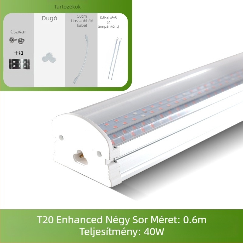 Növénylámpa T20 teljes spektrumú növekedési lámpa pozsgás lámpa zöld növény kiegészítő fény LED virágnövény növekedési lámpa