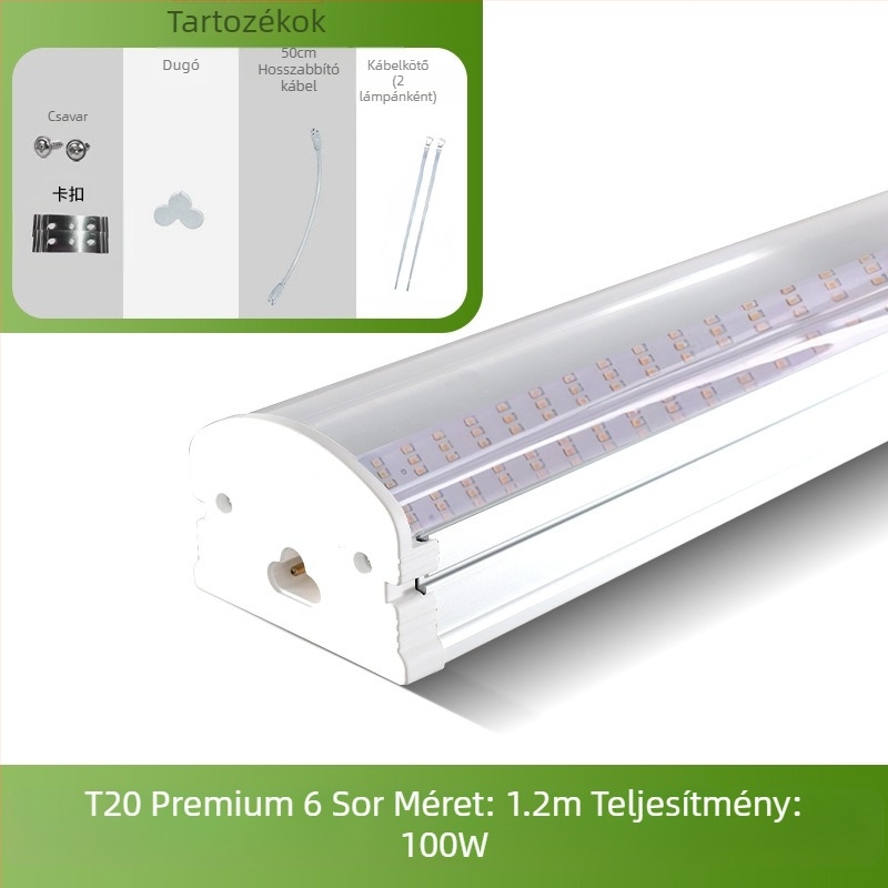 Növénylámpa T20 teljes spektrumú növekedési lámpa pozsgás lámpa zöld növény kiegészítő fény LED virágnövény növekedési lámpa