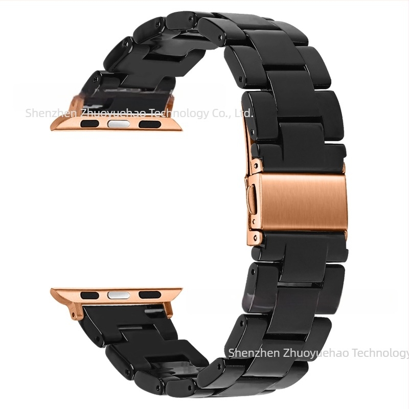 Apple Watch9 Apple Resin szíj + PC gyémánt kétszínű tok iWatch All-In-One szetthez alkalmas