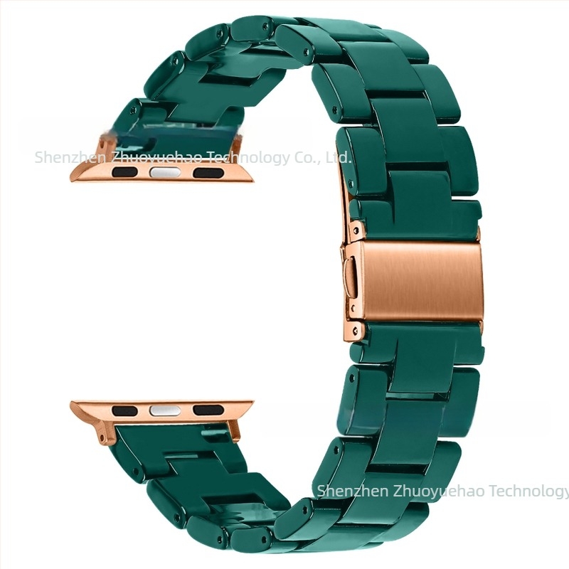 Apple Watch9 Apple Resin szíj + PC gyémánt kétszínű tok iWatch All-In-One szetthez alkalmas