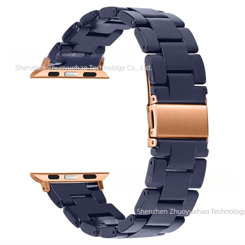 Apple Watch9 Apple Resin szíj + PC gyémánt kétszínű tok iWatch All-In-One szetthez alkalmas