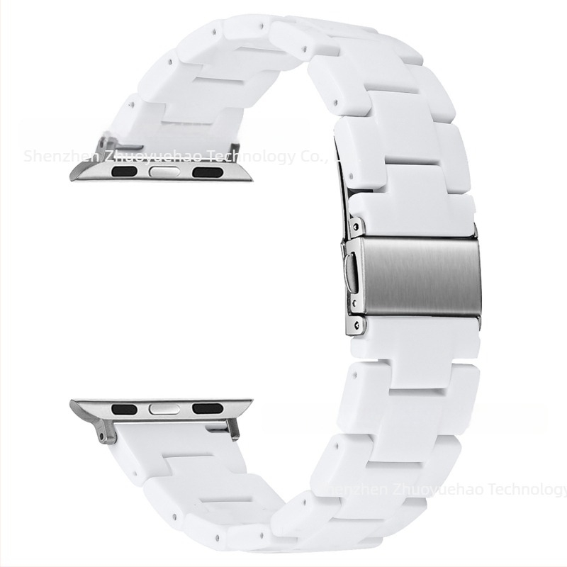 Apple Watch9 Apple Resin szíj + PC gyémánt kétszínű tok iWatch All-In-One szetthez alkalmas