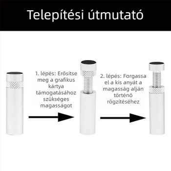 Grafikus kártya tartó jack tartókeret, teljes alumínium, fém, mágneses alj, ITX kisméretű ház, grafikus kártya tartó, hajlításgátló partner