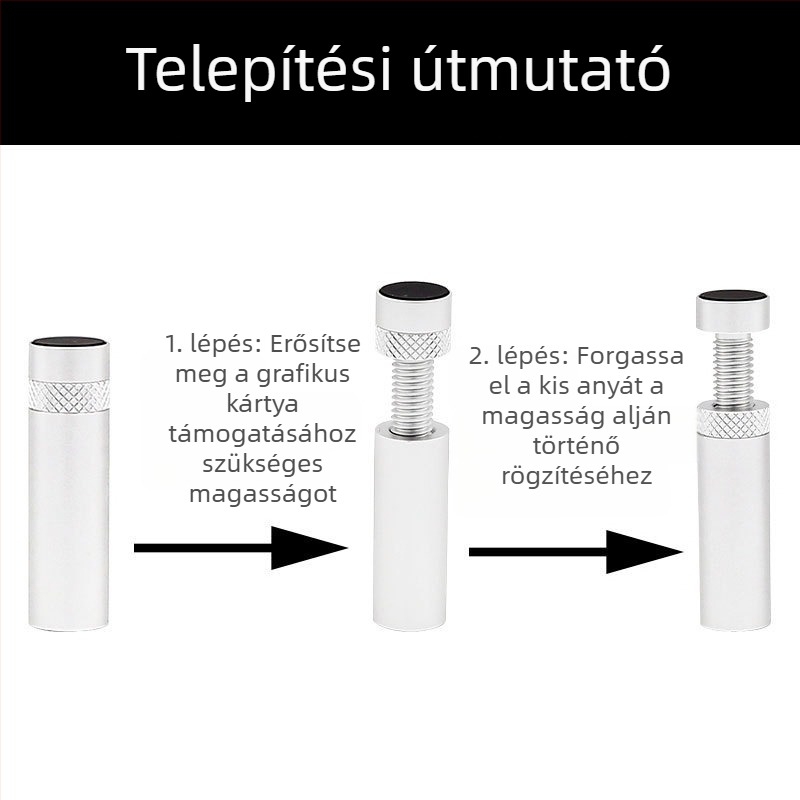 Grafikus kártya tartó jack tartókeret, teljes alumínium, fém, mágneses alj, ITX kisméretű ház, grafikus kártya tartó, hajlításgátló partner