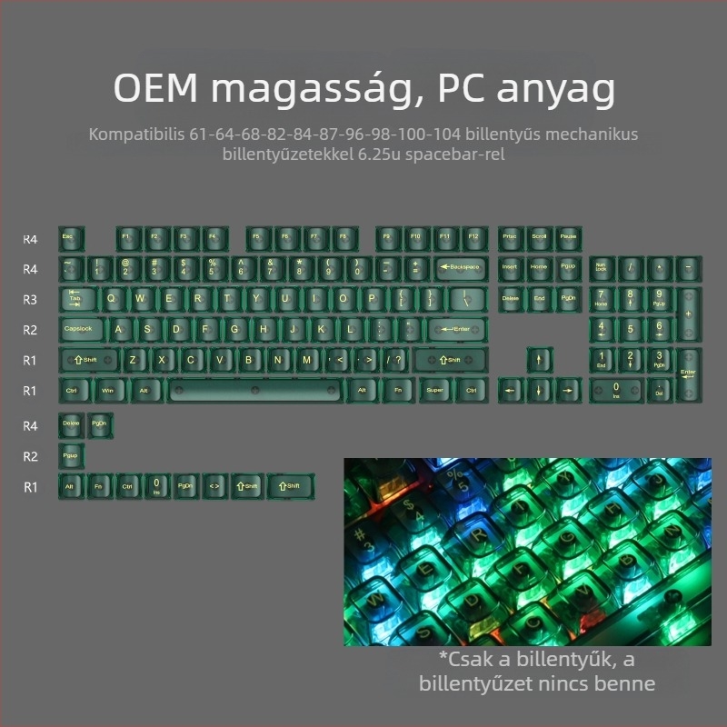 OEM Nagyon fehér márvány gömbkupak PC teljesen átlátszó Wooting piros átlátszó billentyűsapka 61 75 98 mechanikus billentyűzet sapka