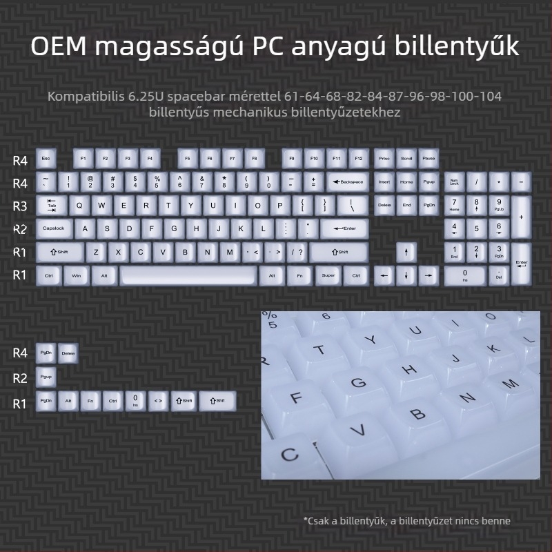 OEM Nagyon fehér márvány gömbkupak PC teljesen átlátszó Wooting piros átlátszó billentyűsapka 61 75 98 mechanikus billentyűzet sapka